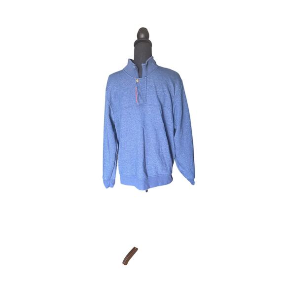Orvis Men’s Signature 1/4 Zip Sweatshirt – Mottled Blue, Casual Classic - Picture 1 of 9